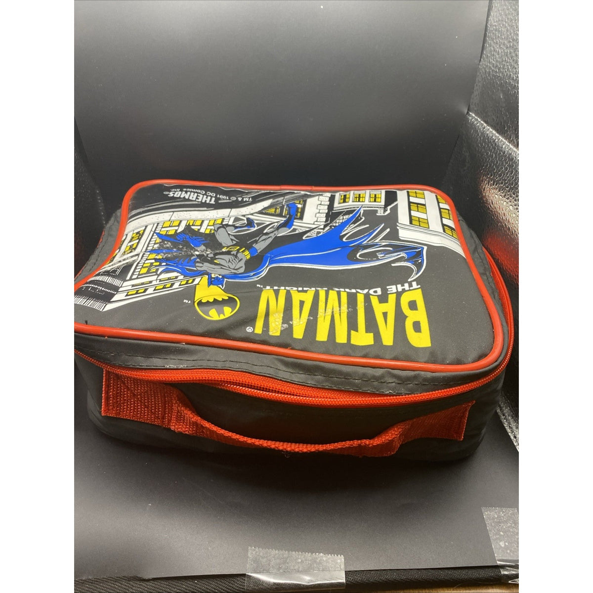 Vintage Batman The Dark Knight Lunch Box 1991 Thermos Soft Collectible