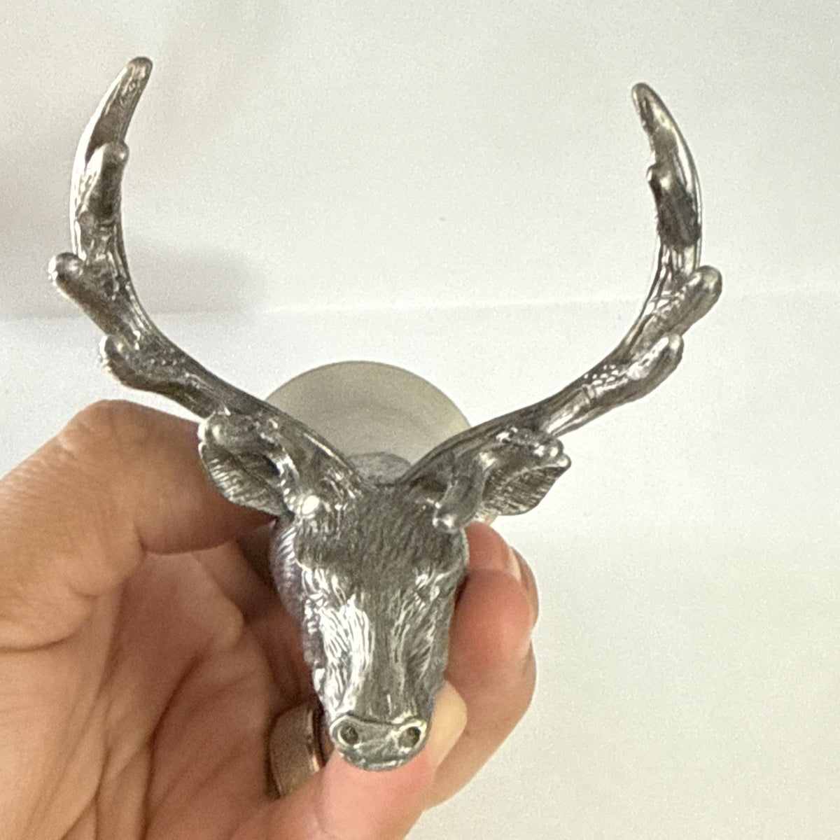 Jagermeister Stainless Metal Shot Glass Pewter Stag Buck Head Logo