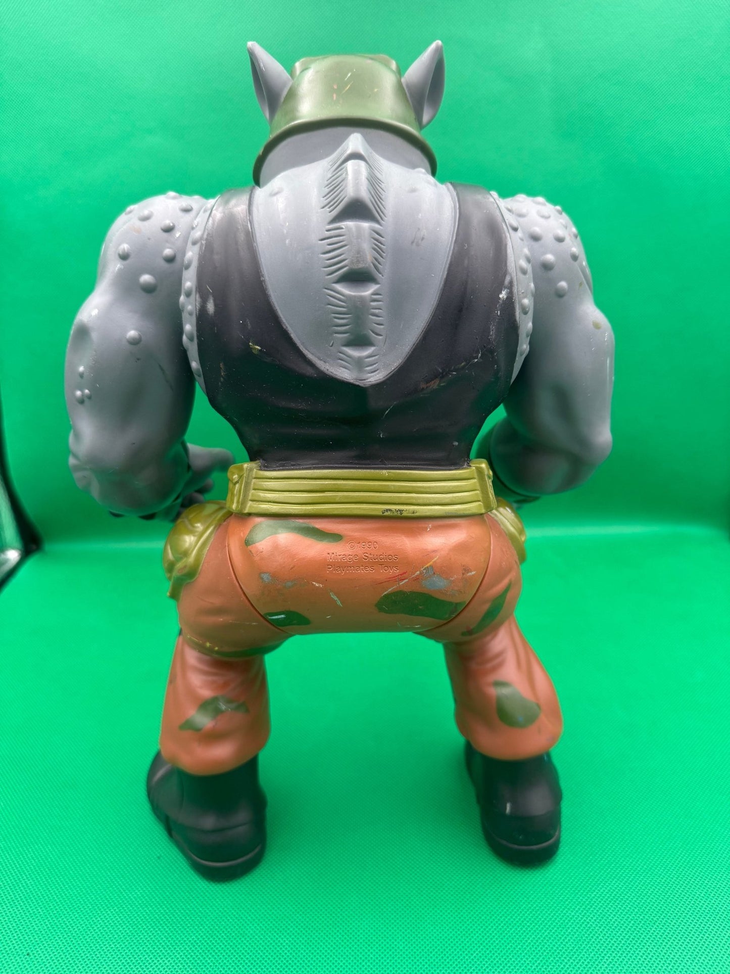 1990 Playmates TMNT Giant Rocksteady Teenage Mutant Ninja Turtles 13" - toyscardscomics