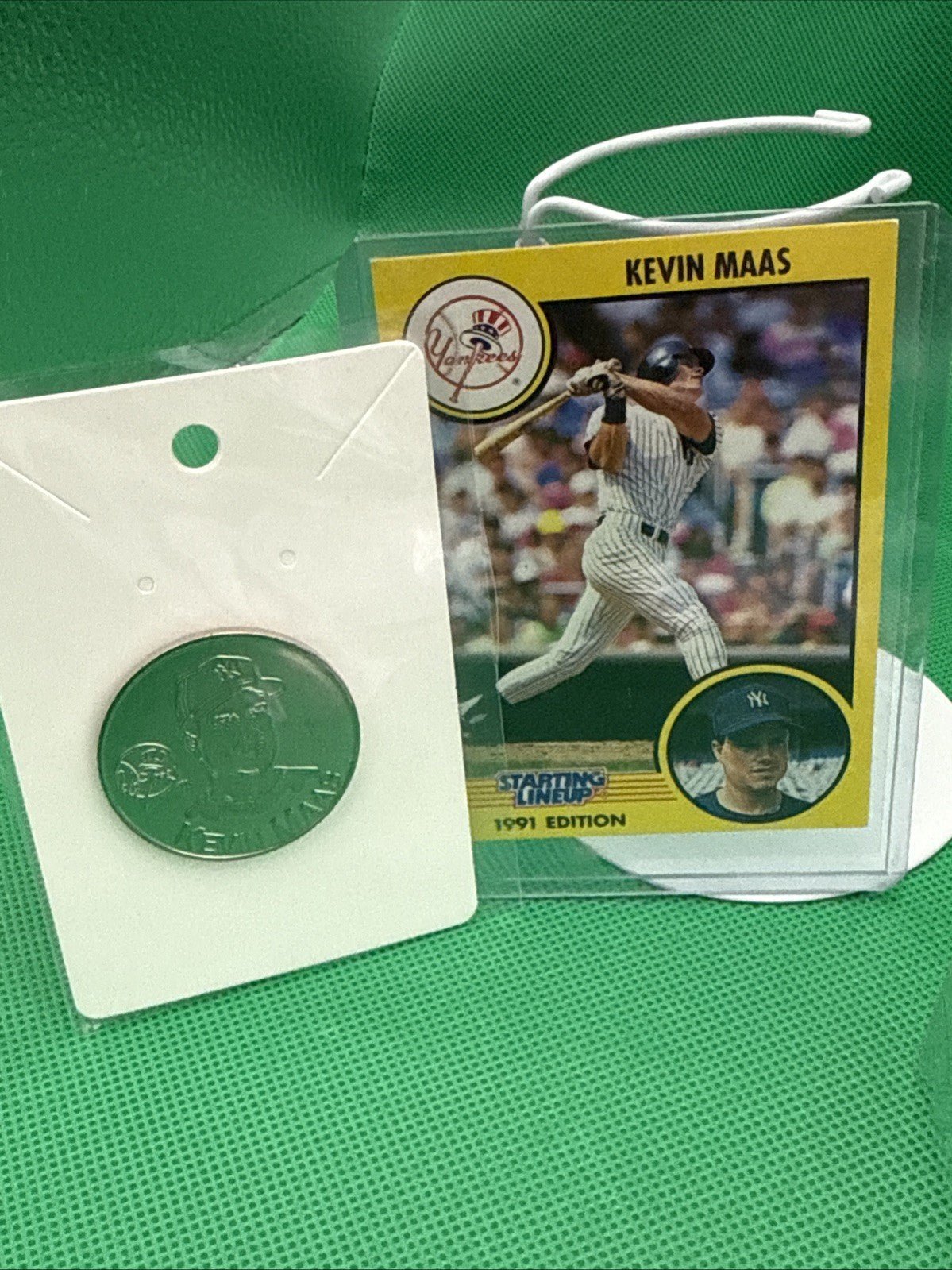 1991 KEVIN MAAS New York NY Yankees Rookie Starting Lineup + coin (Damaged Card) - toyscardscomics