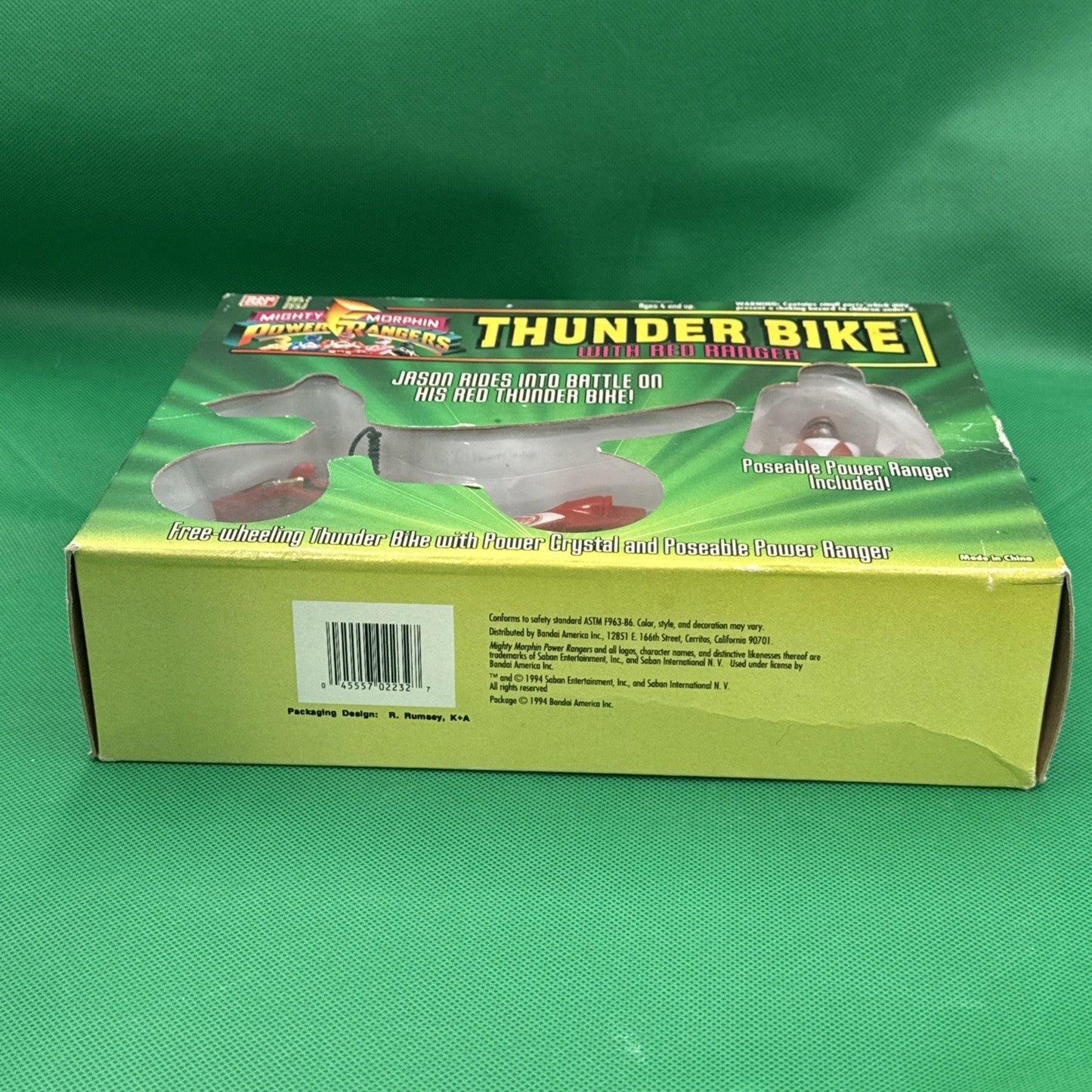 1994 Thunder Bike with Red Power Ranger Figure in Box - toyscardscomics