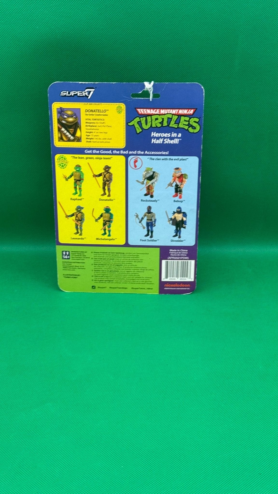 2019 Super7 Teenage Mutant Ninja Turtles Donatello ReAction Card Figure - toyscardscomics