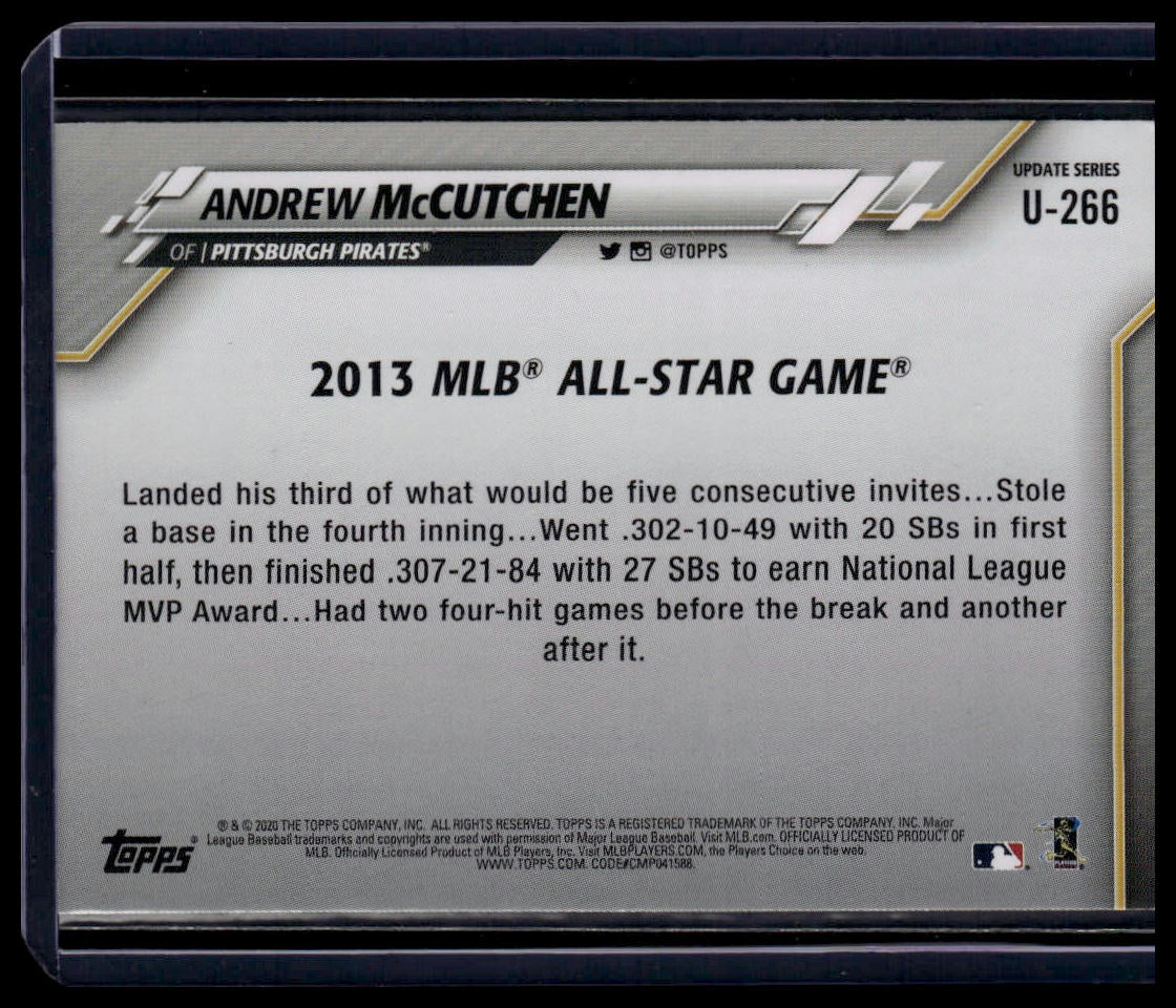 2020 Topps Update #U - 266 Andrew McCutchen Black #/69 - toyscardscomics
