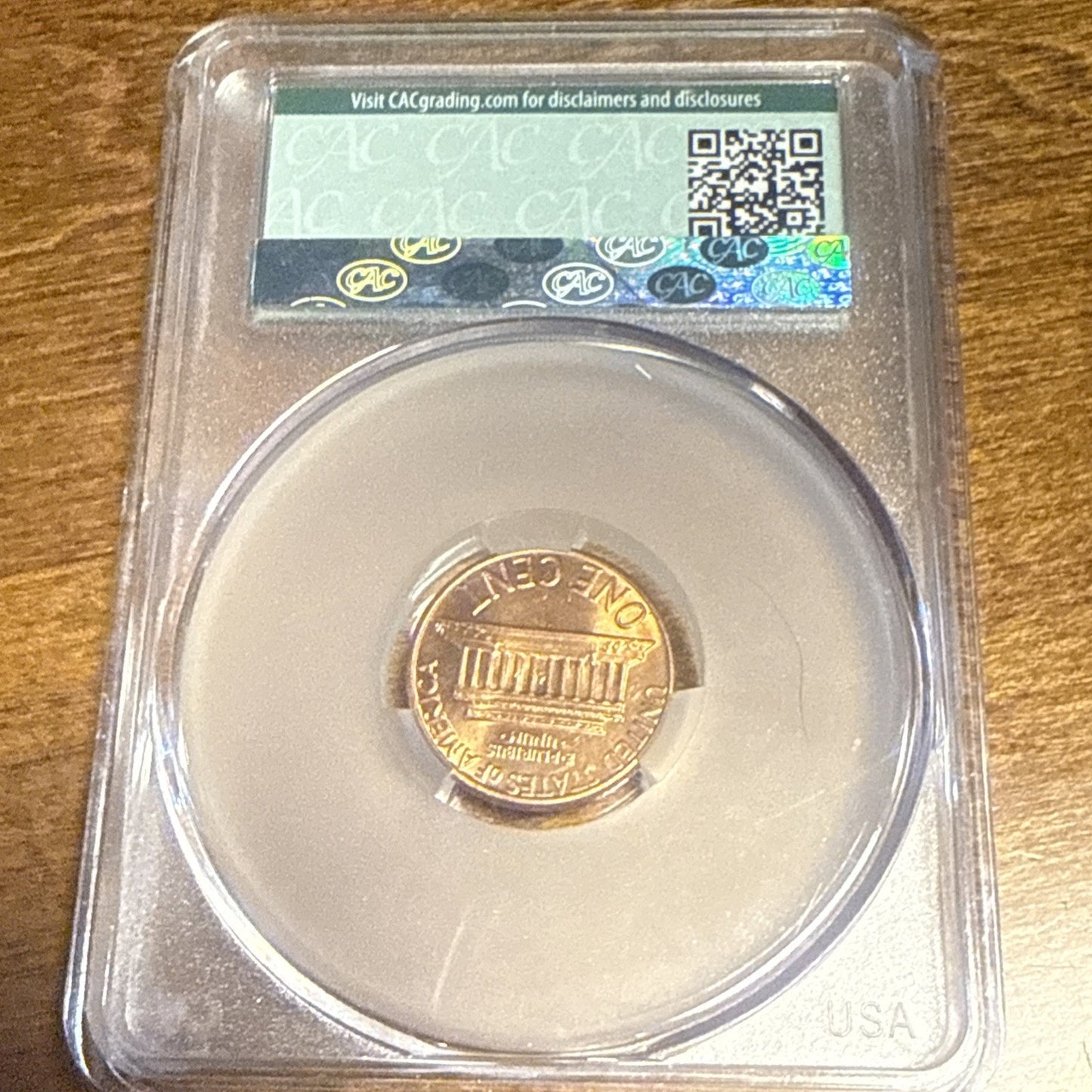 1980 1c Lincoln Memorial Cent ~ CAC MS66 RD