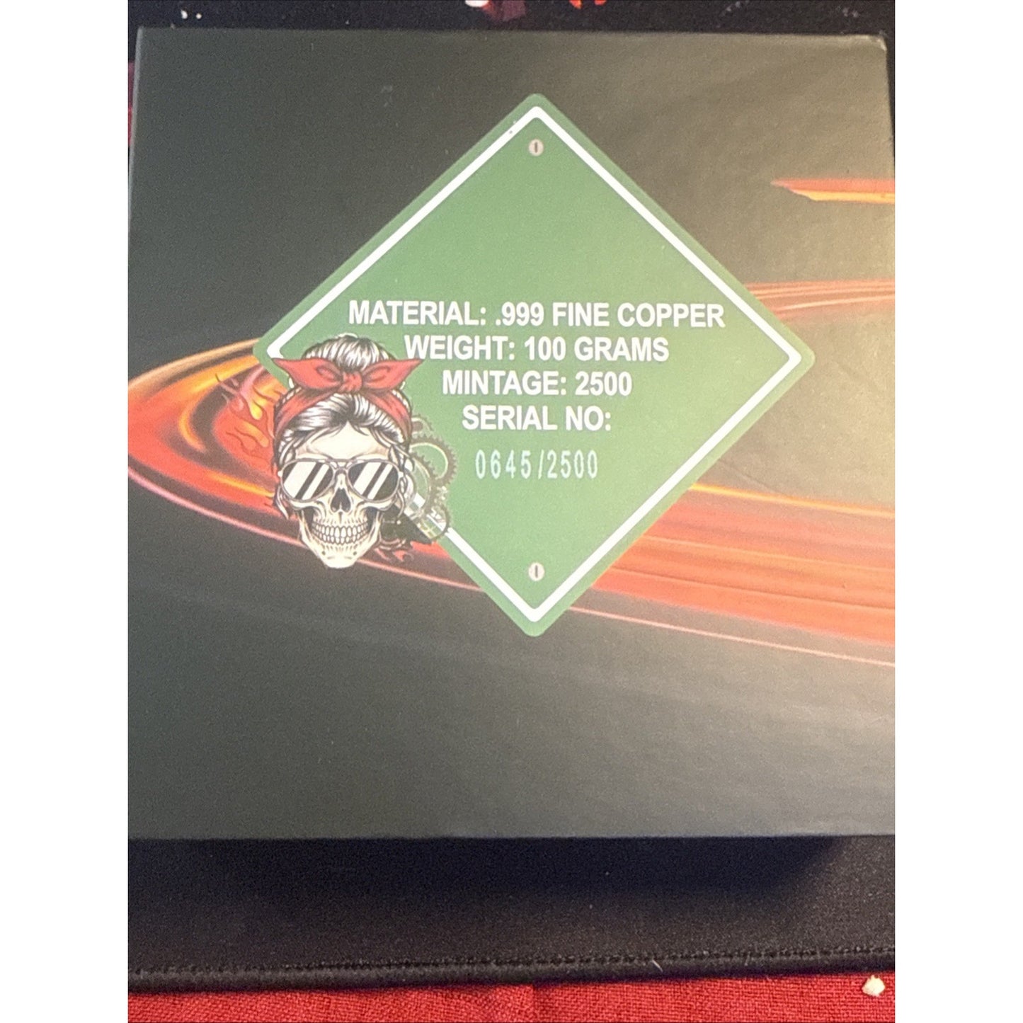 100 Gram Copper Bone Queen Biker Colorized Copper in Display Box