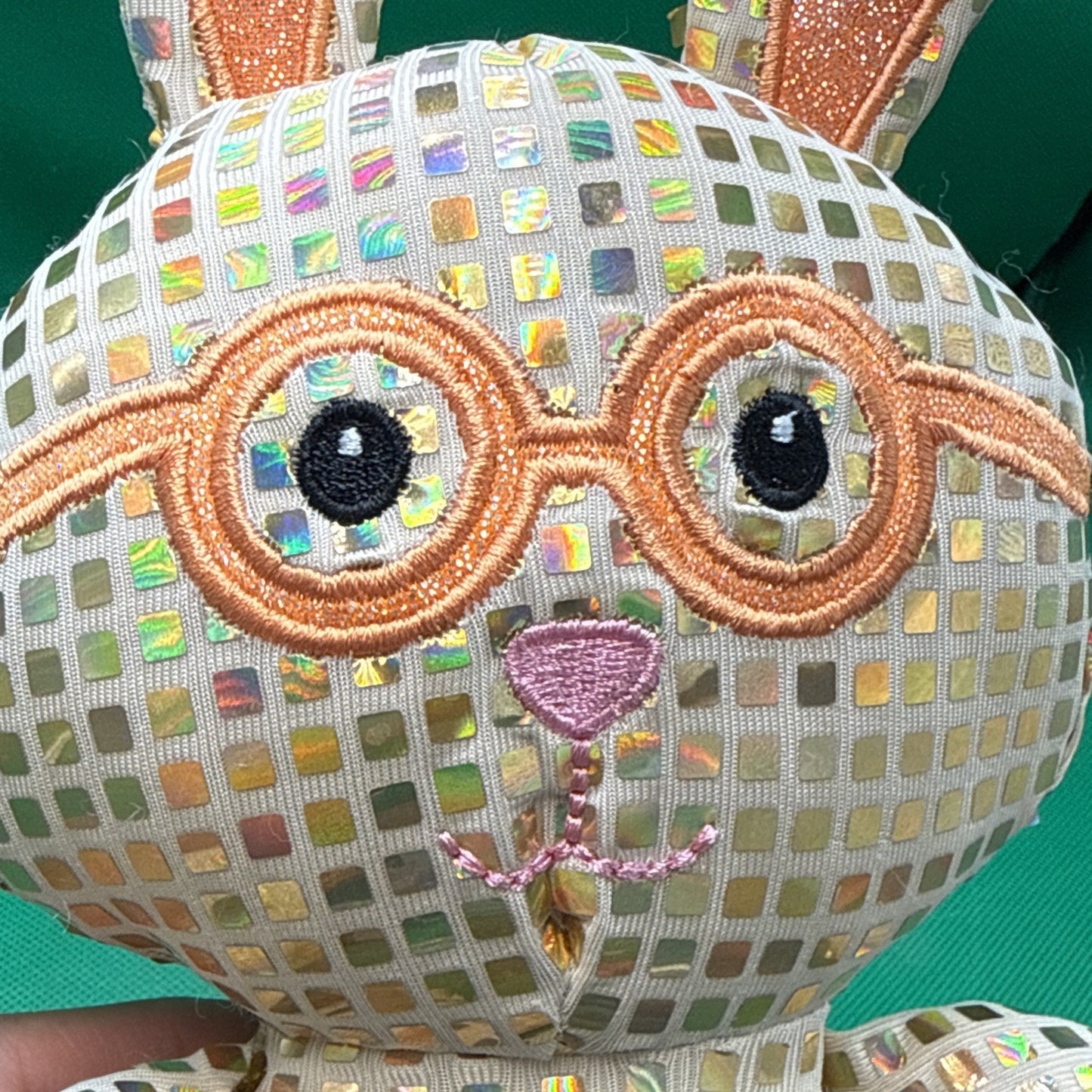 Walmart Way to Celebrate Easter Plush Disco Bunny 12inch Gold/Orange