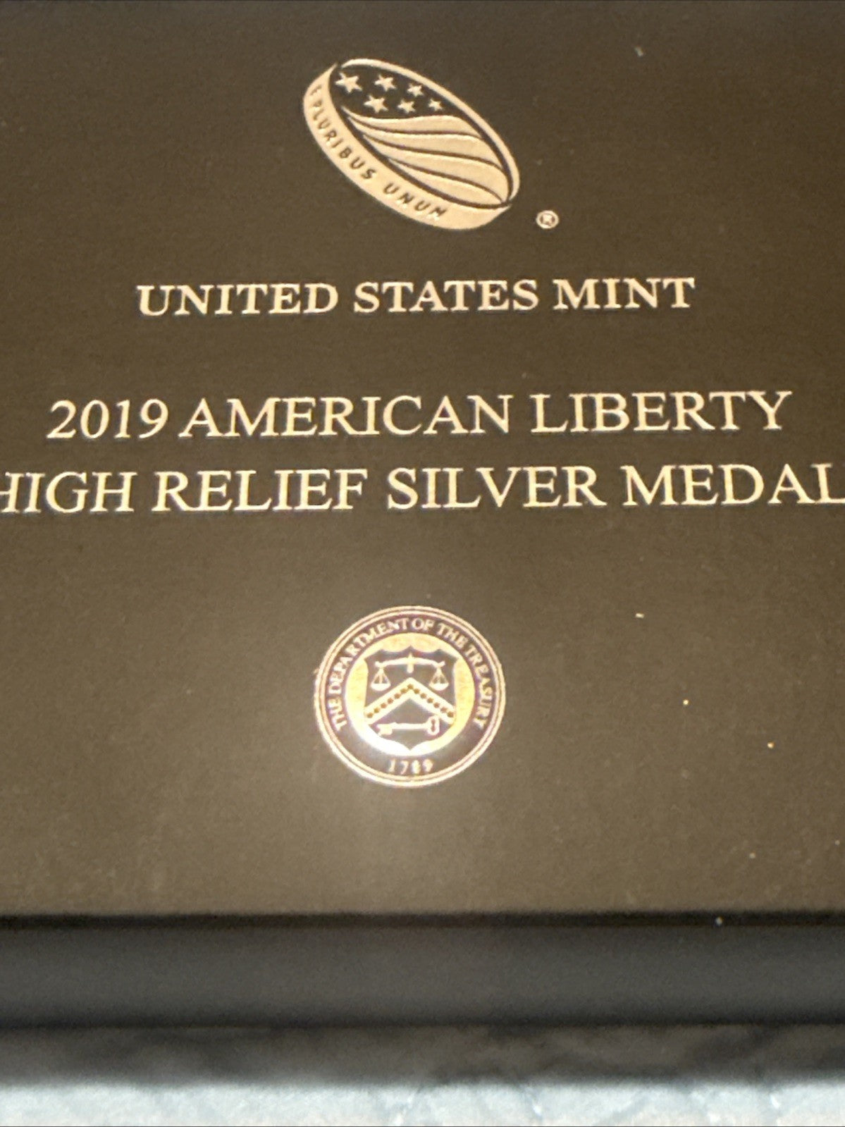 2019 U.S. Mint High Relief American Liberty 2.5oz Silver Medal w/ OGP and COA