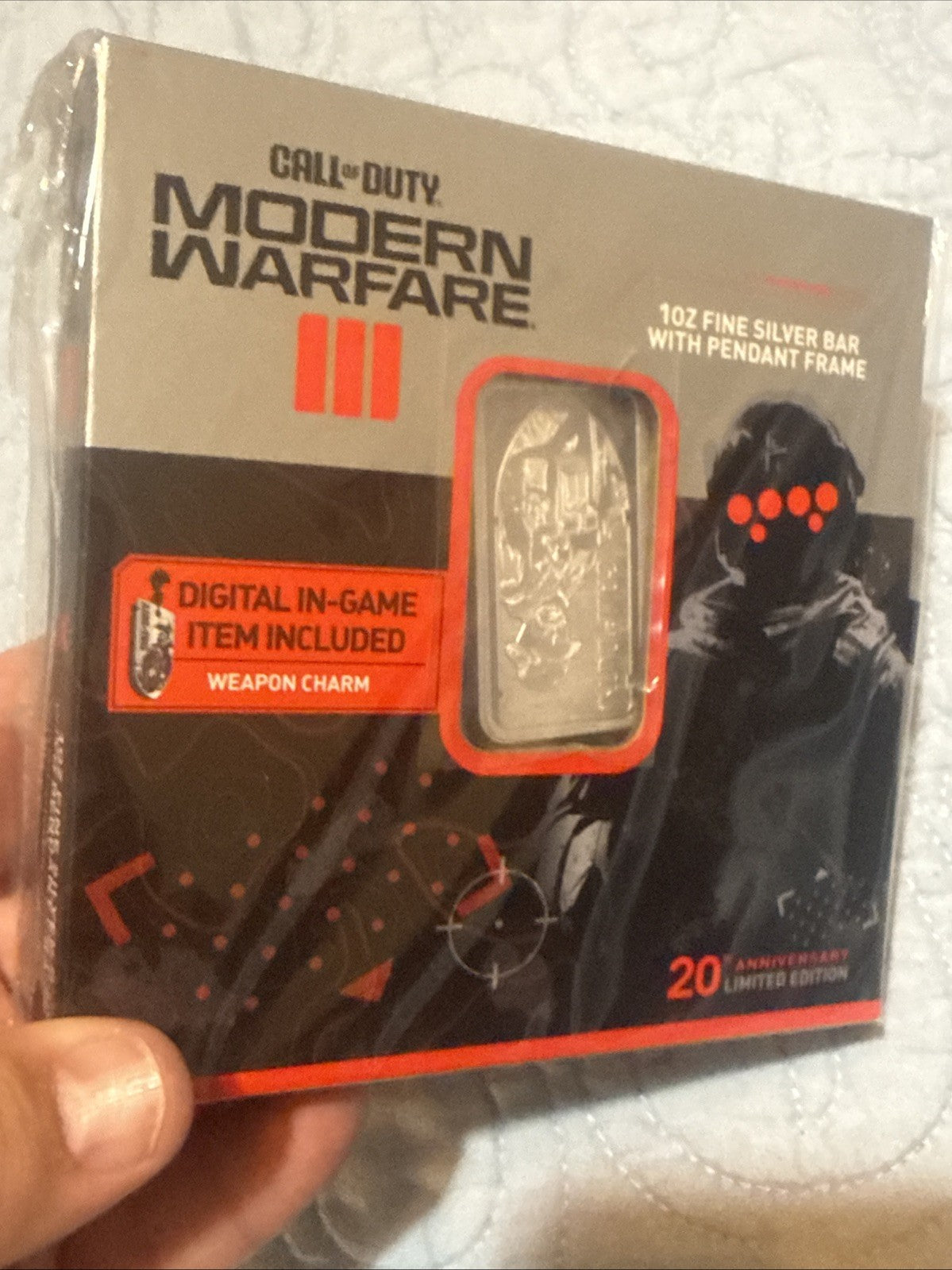 PAMP Call of Duty Modern Warfare III 1 oz .999 Silver Bar w/ Pendant Frame & Box