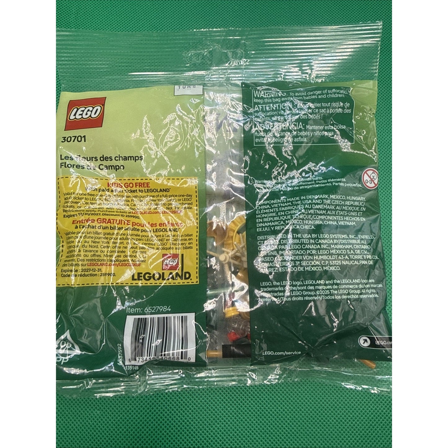 Lego Botanicals Field Flowers Dandelion 30701 Retired Poly Bag New Sealed 2025