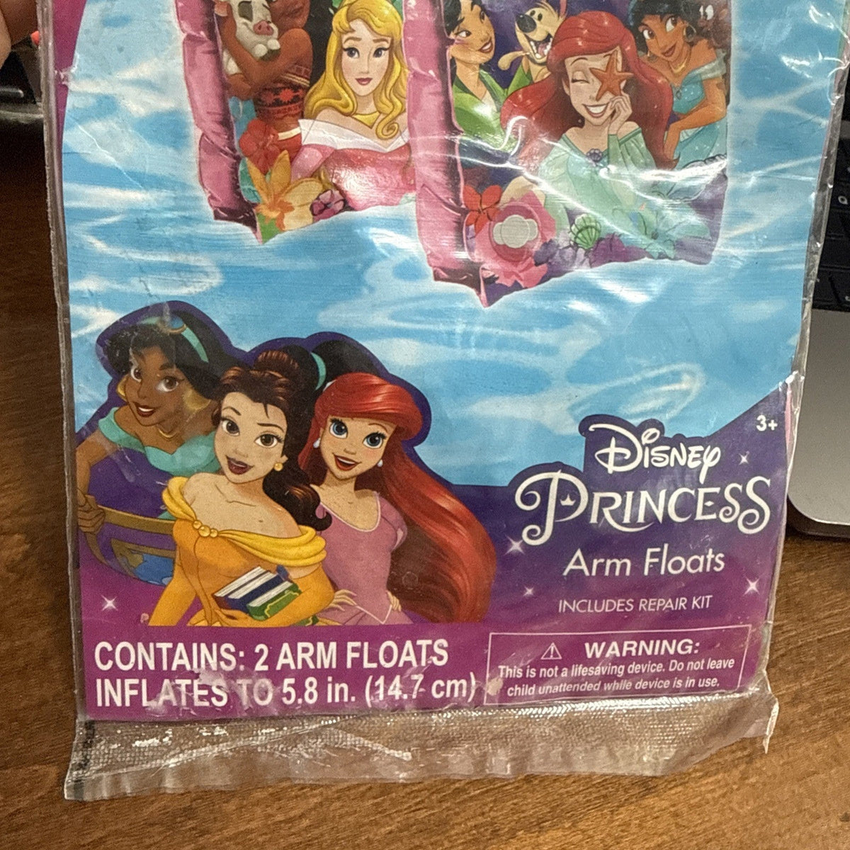 Disney Princess Swim Arm Floats Inflatable Swimming Pool Float 5.8"