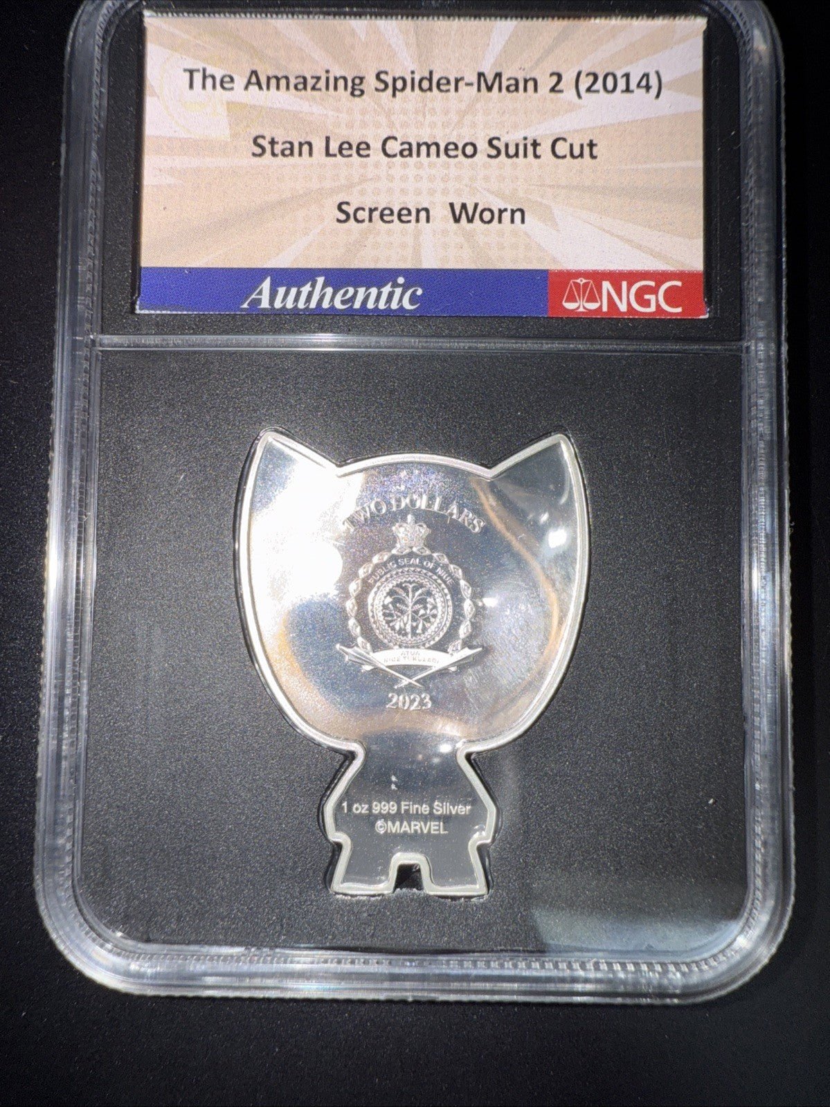 Chibi Marvel Series 2023 Niue S$2 Black Panther NGCX PF 10 UC Stan Lee Suit Cut - toyscardscomics