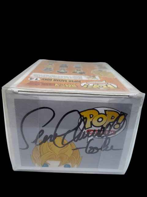 Funko PoP! Animation DragonBall Z "Super Saiyan Goki" 14 - Signed by Voice Actor Sean Schemmel with Pop Protector