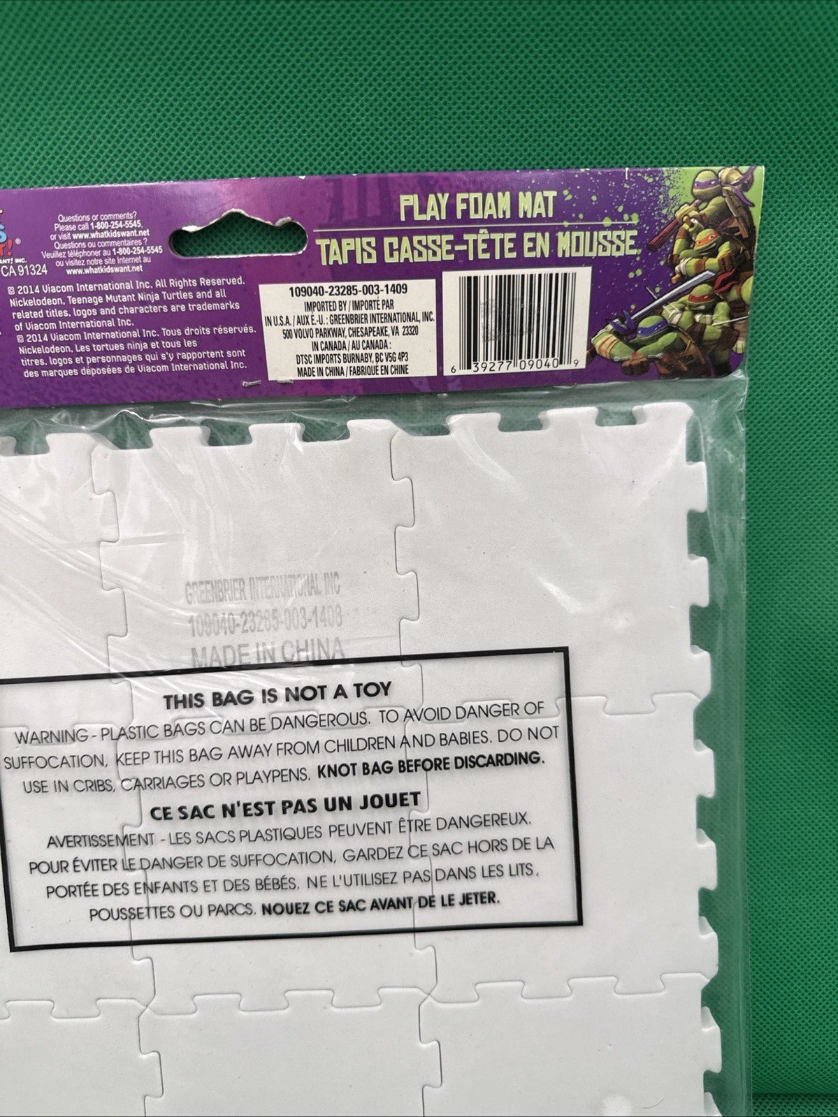 Nickelodeon TMNT Play Foam Mat 2014 - toyscardscomics