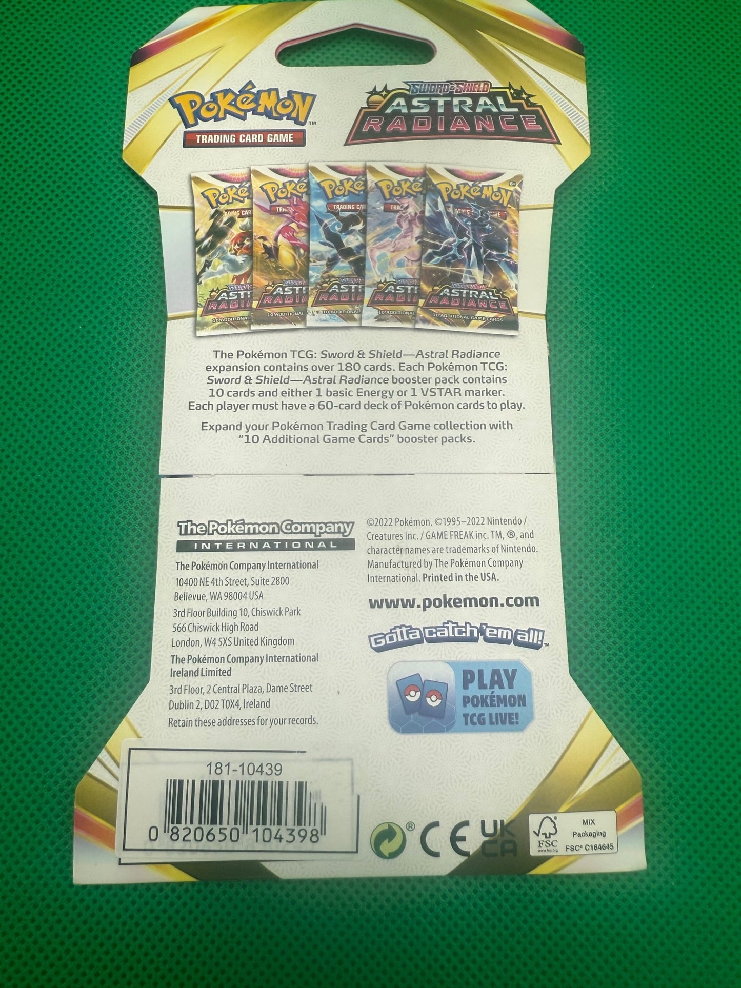 Pokemon TCG: Sword & Shield - Astral Radiance Sleeved Booster Pack - toyscardscomics