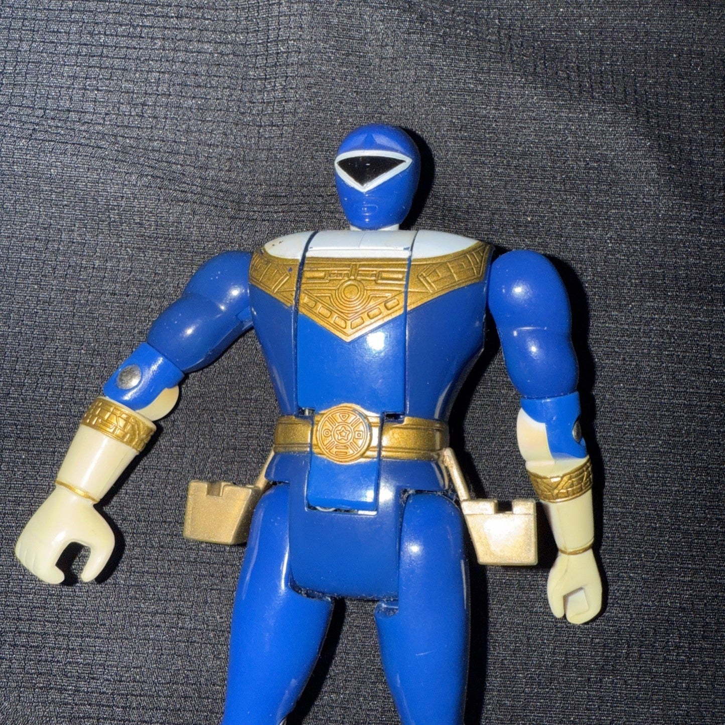Power Rangers Zeo Action Figure Blue Ranger Flip Head w Vintage 1996 Loss - toyscardscomics