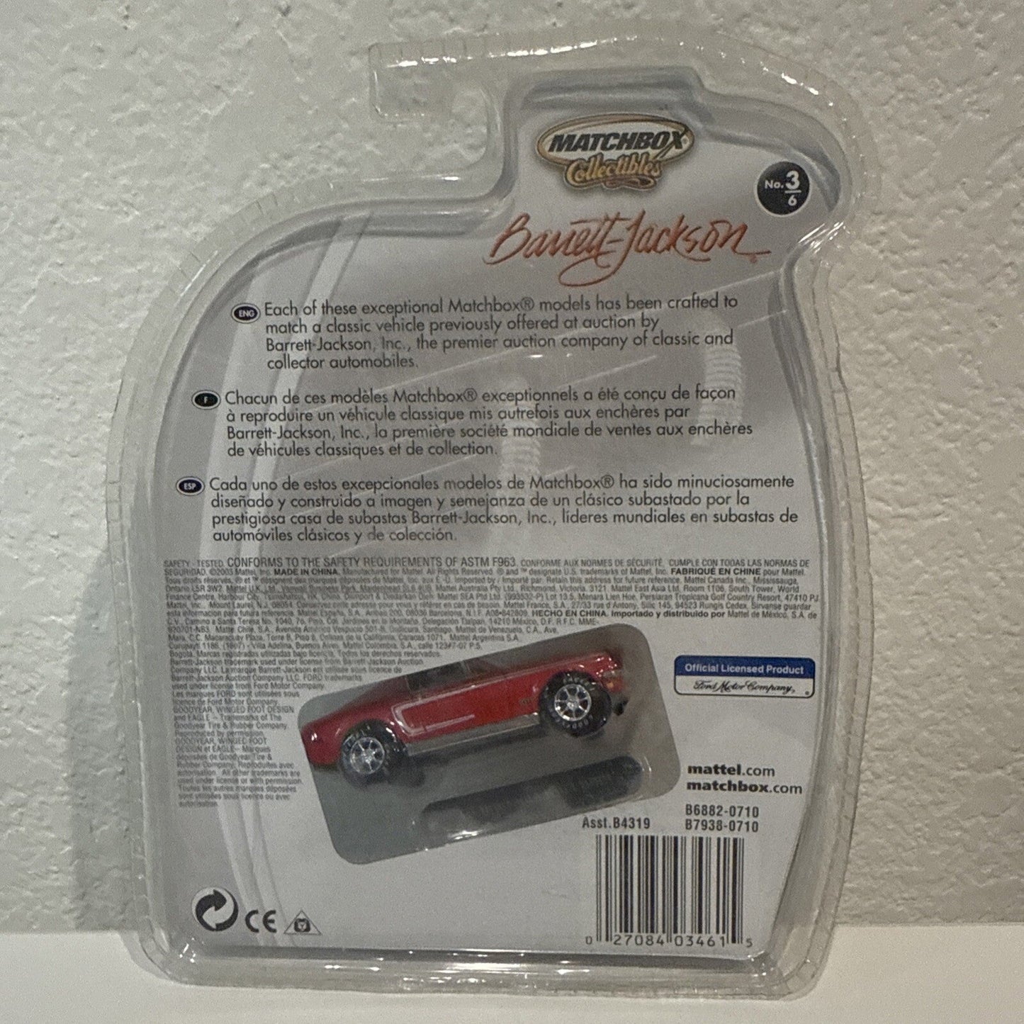Rare 2003 Matchbox Collectibles BARRETT - JACKSON 1968 FORD MUSTANG GT Red 1/64 - toyscardscomics