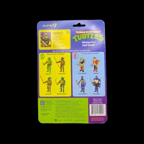 Super 7 TMNT Donatello 3.75-Inch ReAction Figure - toyscardscomics