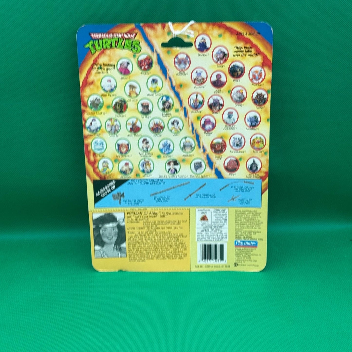 Teenage Mutant Ninja Turtles April Ninja Newscaster 1989 - toyscardscomics