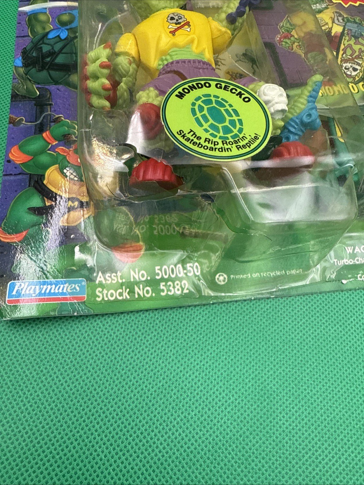 Vintage TMNT Teenage Mutant Ninja Turtles MONDO GECKO with Card Playmates 1994 - toyscardscomics