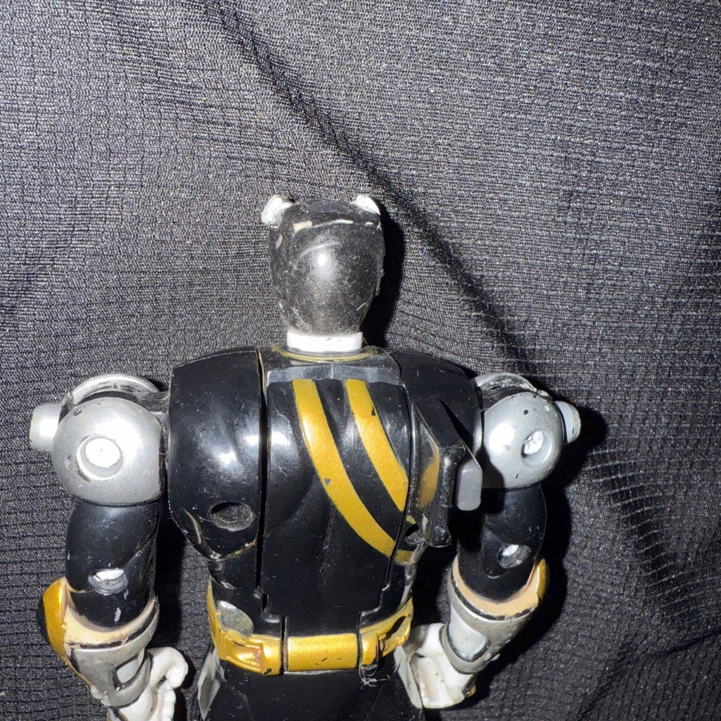 VTG 2001 Power Rangers Wild Force Spin Flip Head Black Ranger Action Figure - toyscardscomics