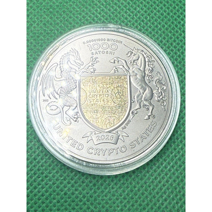 Hemp United Crypto States Silver Coin 1 oz 0.00001 Bitcoin 2026