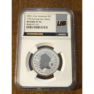 2026 Ascension Flowing Hair Liberty 1/2 Oz Silver Reverse Proof 70