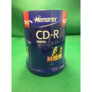 NEW - Memorex CD-R 700MB 100 Pack - 52x Sealed Discs Audio