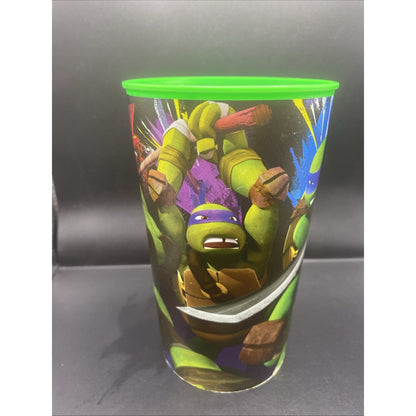 Unique TMNT Party Plastic Cup Green Rim Leonardo & Raphael TM-22T