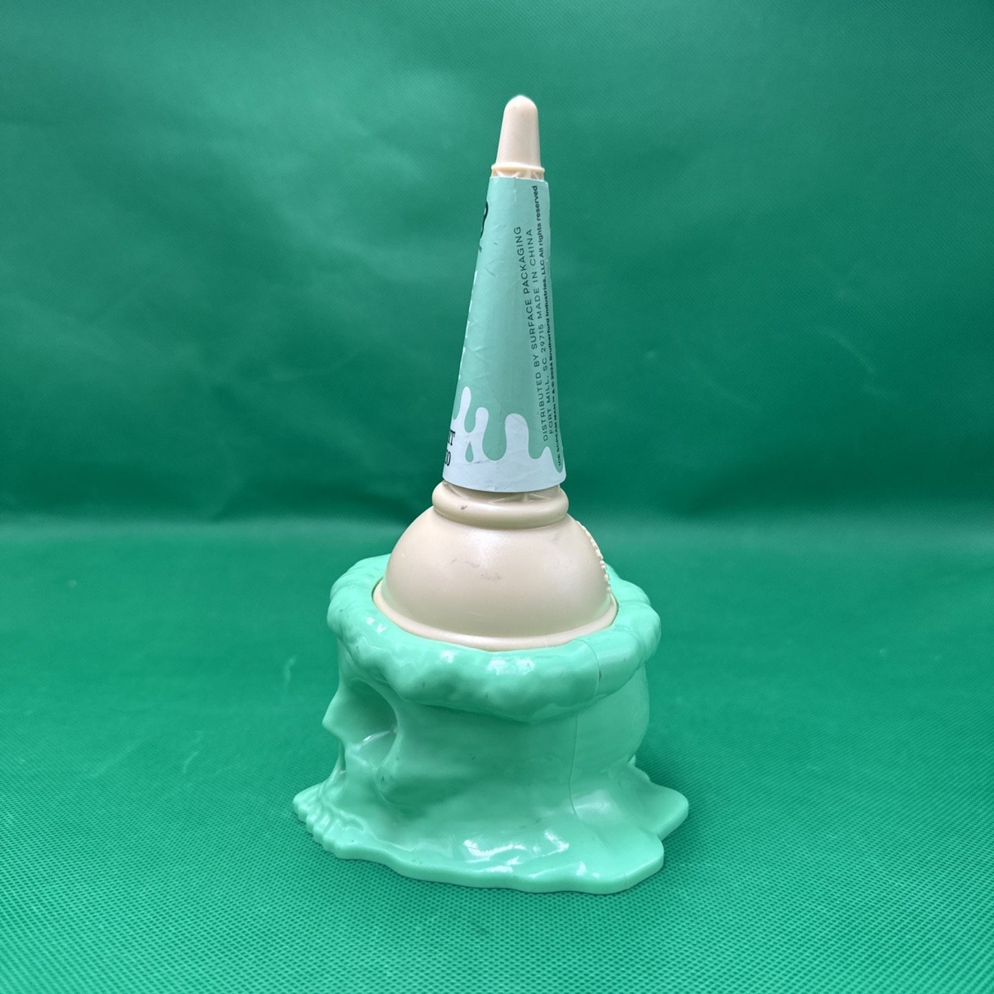Ice Cream Man "Malevolent Mintstachio" Green Skull Plastic Ice Cream Cone Holder