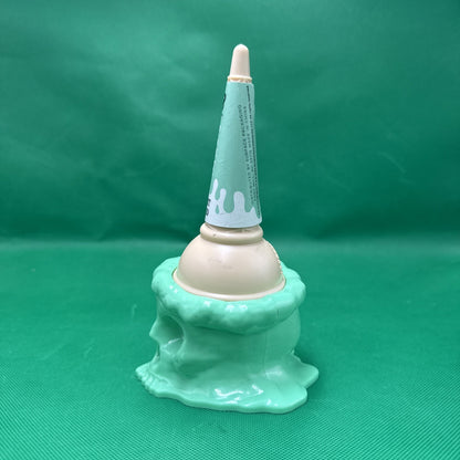 Ice Cream Man "Malevolent Mintstachio" Green Skull Plastic Ice Cream Cone Holder