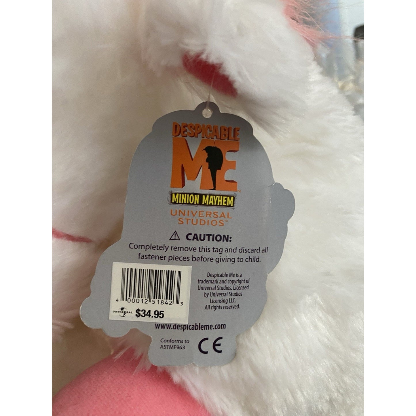 USJ Universal Studios Japan Minions Fluffy Unicorn Plush Pillow Cushion H 22.4 "