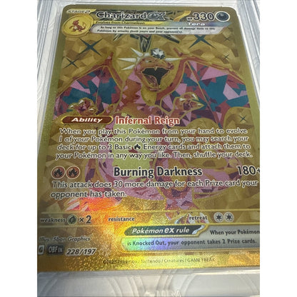 2023 POKEMON OBF EN-OBSIDIAN FLAMES HYPER RARE #228 CHARIZARD EX MBA 9