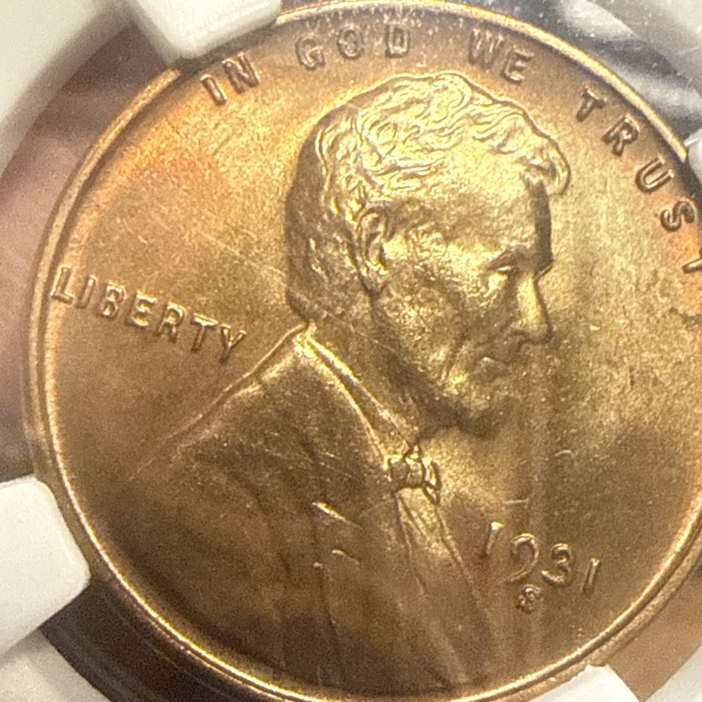 1931-S 1c NGC MS-64 RB Lincoln Wheat Cent Amazing Color