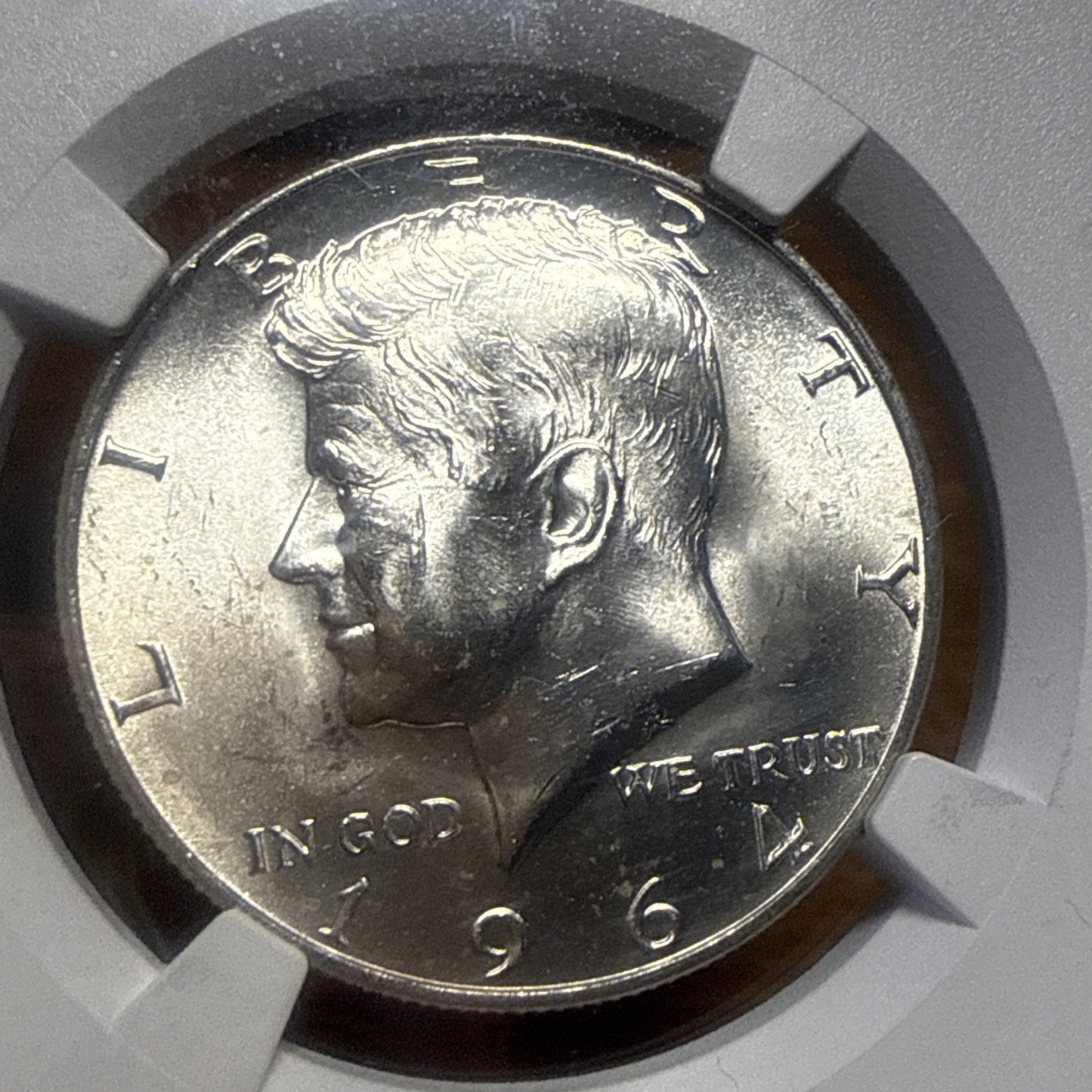 1964 D 50C Kennedy Half Dollar NGC MS64. Ultra Breaks Silver Label