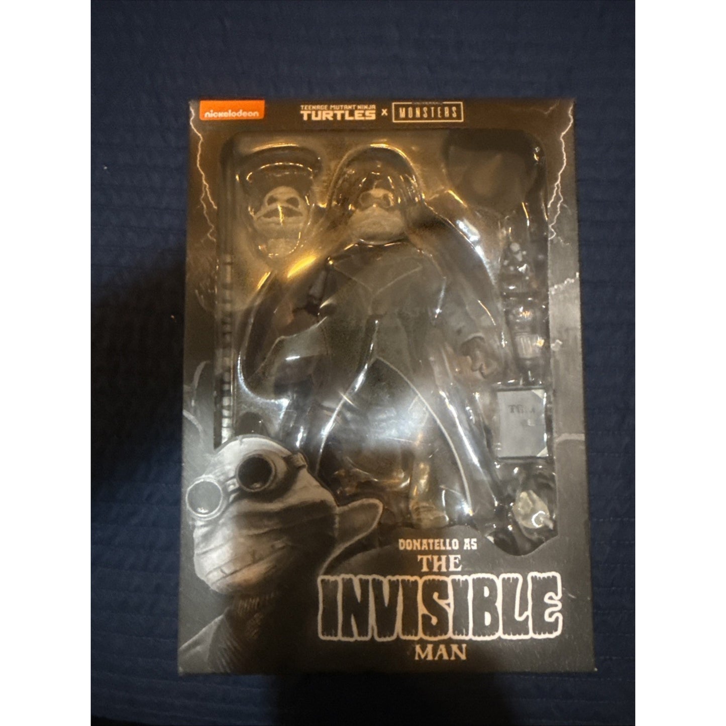 NECA TMNT Turtles x Monsters Donatello As The Invisible Man NIB Black & White