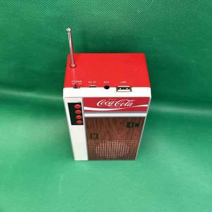 Coca-Cola Retro Bluetooth Speaker FM Radio w/ USB Charging & Aux Cable