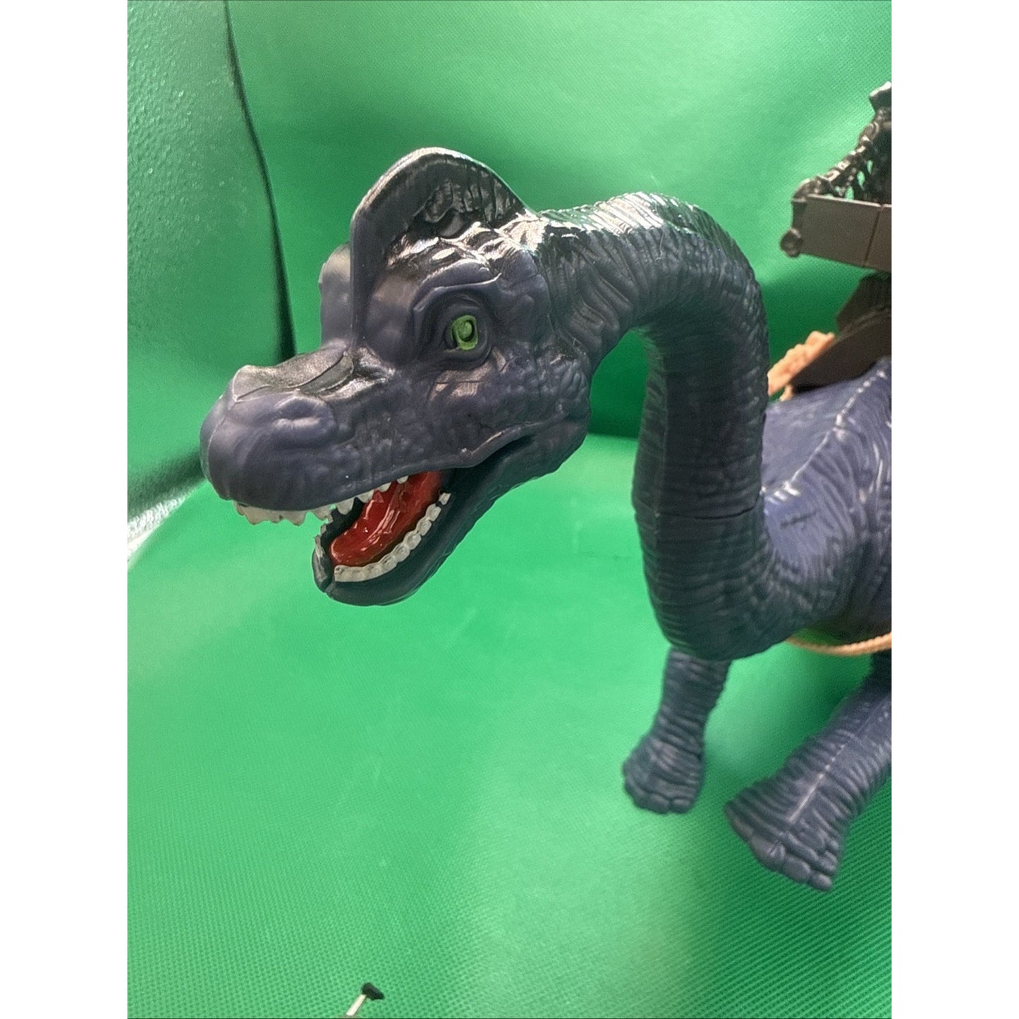 Quest Chap Mei 16" Purple/Gray Dinosaur With Saddle - Works! Missing Parts