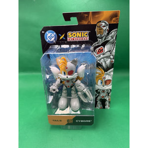 DC x Sonic the Hedgehog TAILS CYBORG 5-inch Action Figure Brand New Superhero