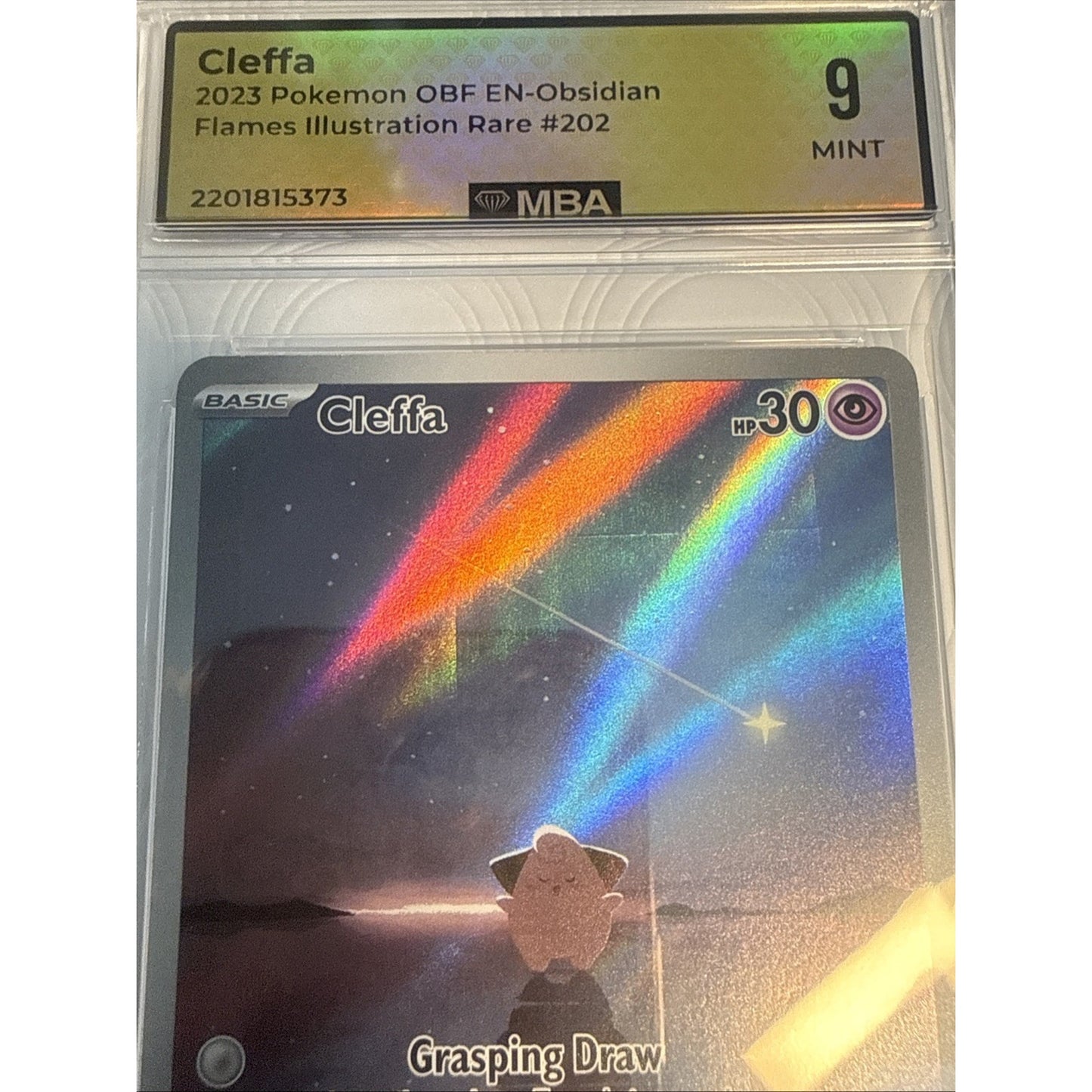 2023 Pokemon Cleffa 202/197 IR Obsidian Flames MBA 9 Mint Illustration Rare