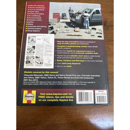 Haynes 24067 Repair Manual for Chevrolet & GMC Pick-ups (2007-2013) 2WD & 4WD