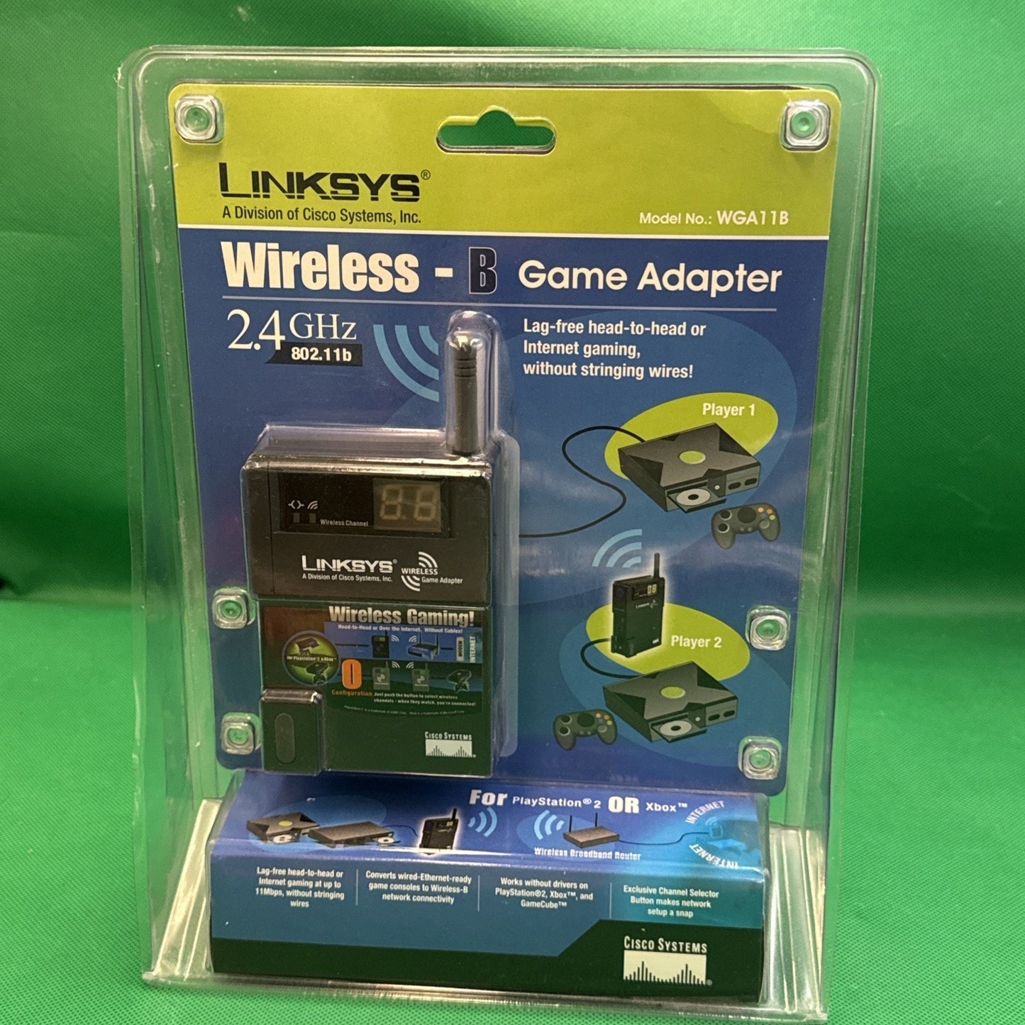 New Linksys Wireless-B Game Adapter 2.4GHZ PS2 Xbox Nintendo Black In Box NIB
