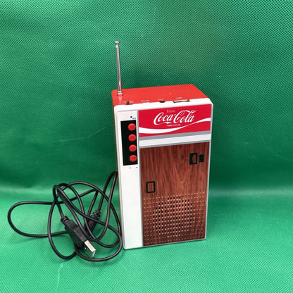 Coca-Cola Retro Bluetooth Speaker FM Radio w/ USB Charging & Aux Cable