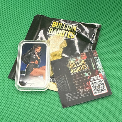 Bullion Baddies Series 7 Backstage Seduction Cashmere Kira 1 oz Silver Bar