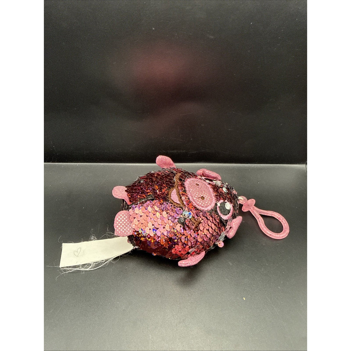 License 2 Play - Shimmeez Sequin Plush - PIG (Pink & Silver)(Plastic Key Clip)