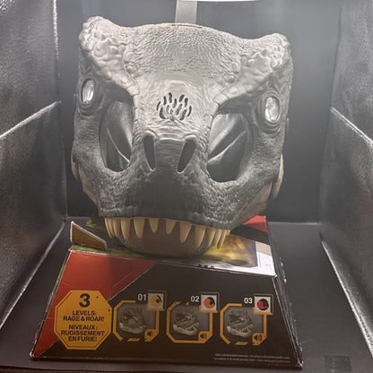 Jurassic World Rebirth T-Rex Rage N Roar Mask with LED Light up Eyes Blink NEW
