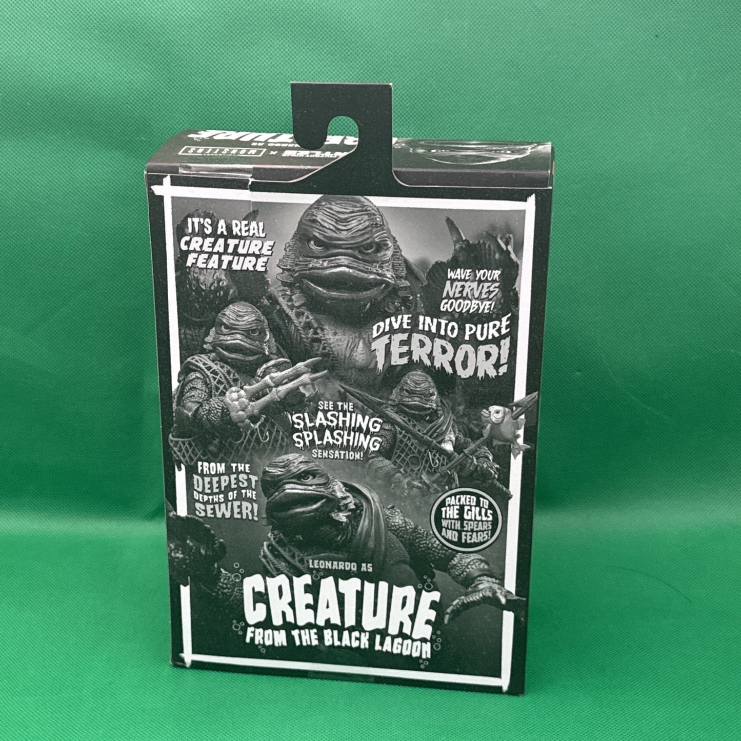 Universal Monsters TMNT Black White Leonardo as the Creature From Black Lagoon