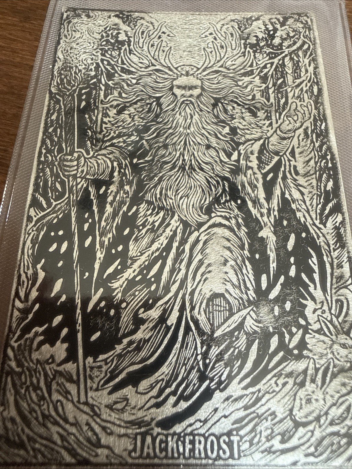 1/2 oz .999 Silver Black Hand Bullion Jack Frost Art Bar, Nocturnal Noel Series - toyscardscomics