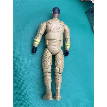Vintage 2003 GI Joe Search Rescue Firefighter 12" Action Figure Tan Suit Hasbro
