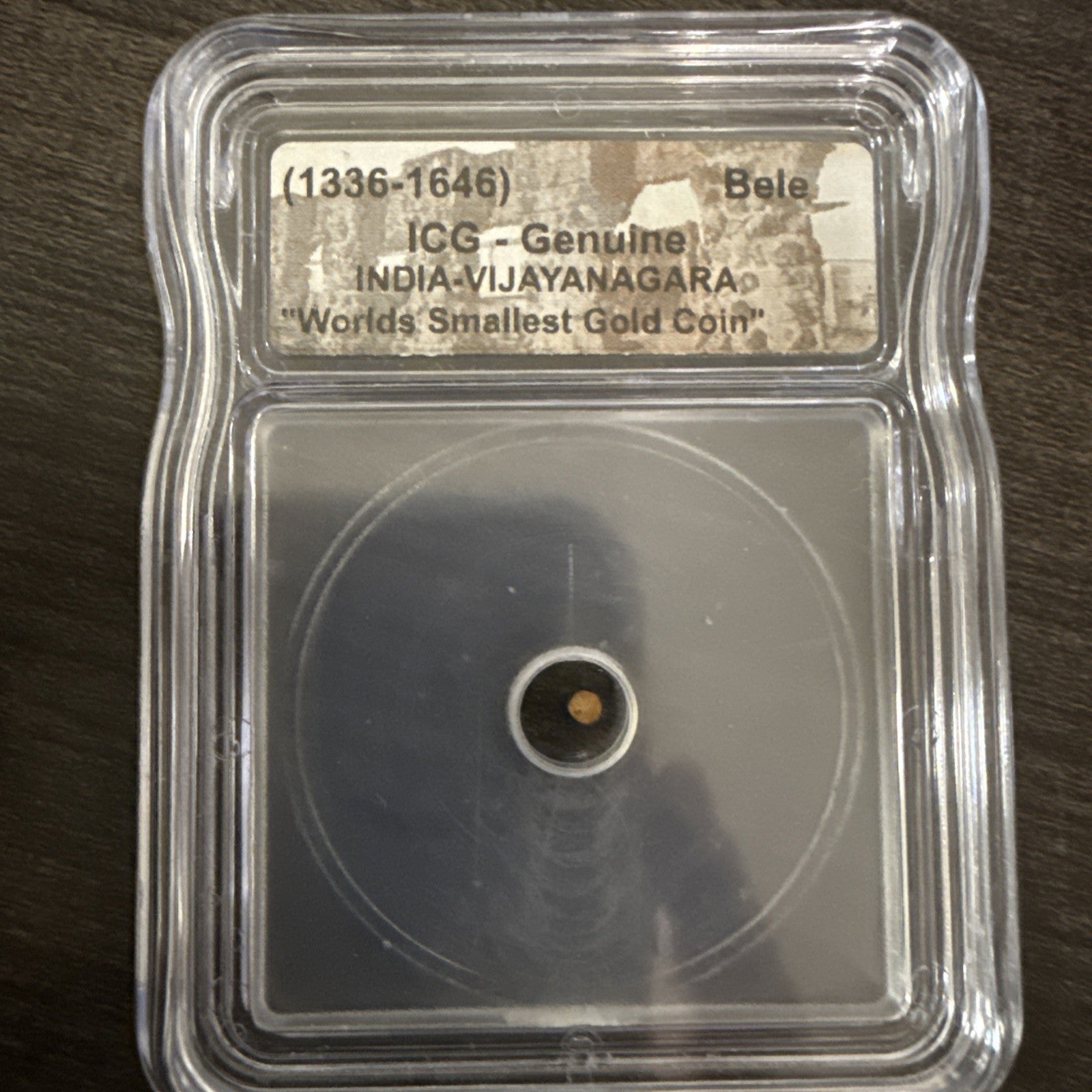 1336 - 1646 ICG Genuine India Vijayanagara “Worlds Smallest Gold Coin” Bele - toyscardscomics