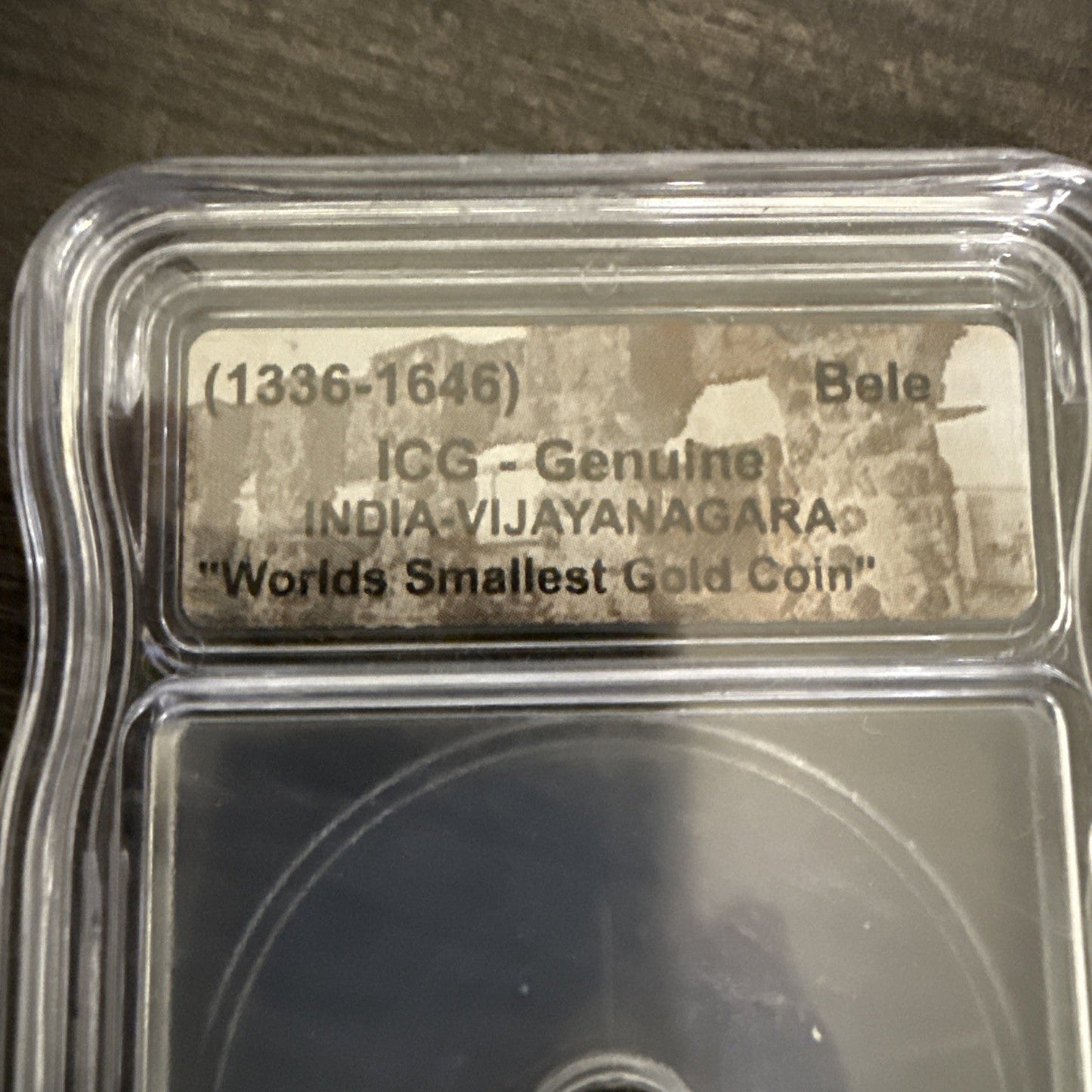 1336 - 1646 ICG Genuine India Vijayanagara “Worlds Smallest Gold Coin” Bele - toyscardscomics